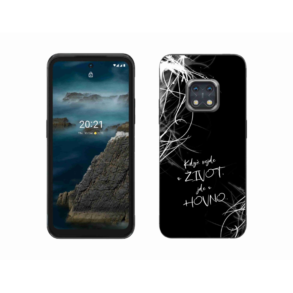 Zselés borító mmCase a Nokia XR20 készülékhez - vicces szöveg 16 fekete háttér