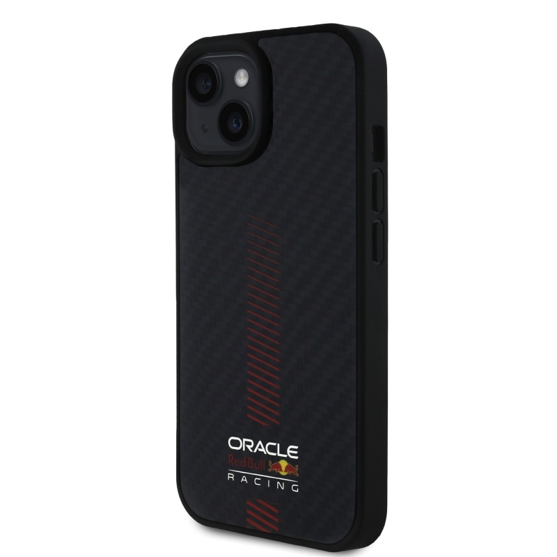 Red Bull Carbon Powerbar MagSafe MagSafe hátlap iPhone 15-hez Fekete