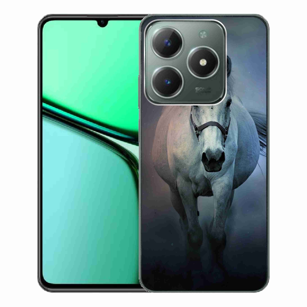 Gél tok mmCase a Realme C61 készülékhez - futó fehér ló