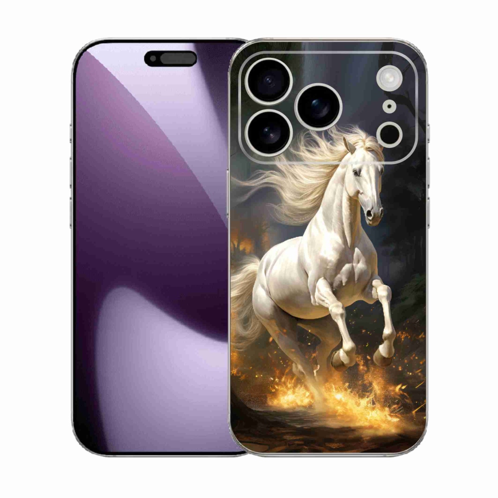 Zselés borítás mmCase iPhone 17 Pro készülékhez - fehér ló 2