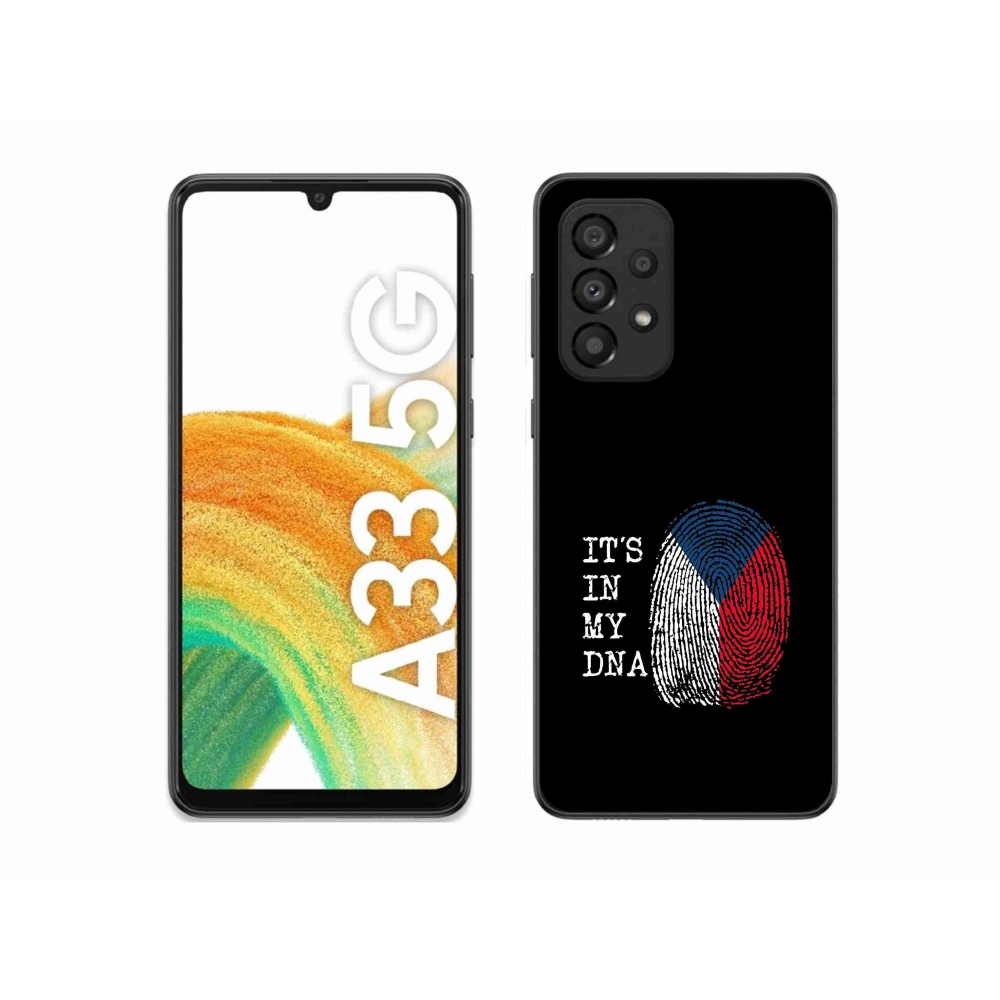 Zselés borítás mmCase Samsung Galaxy A33 5G - zászlós ujjlenyomat fekete háttérrel
