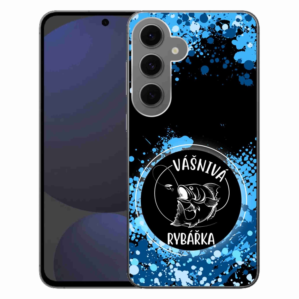 Gél borítás mmCase Samsung Galaxy S24 FE - szenvedélyes halásznő fekete háttérrel