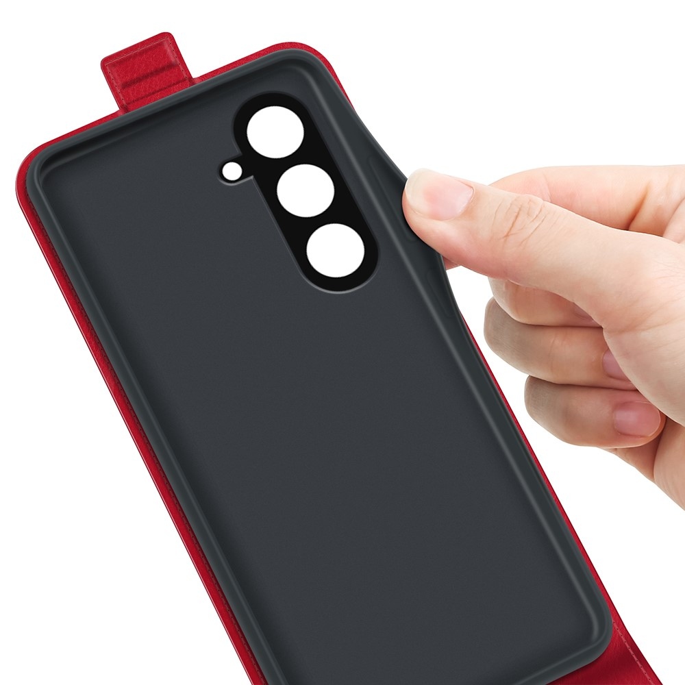 Függőleges könyvtáska Samsung Galaxy S23 FE készülékhez - piros