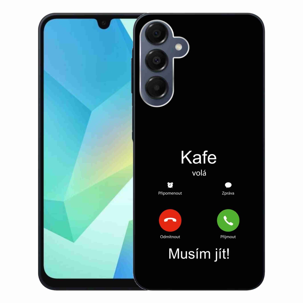Gél borítás mmCase Samsung Galaxy A16 4G/5G - kávé hívó fekete háttérrel