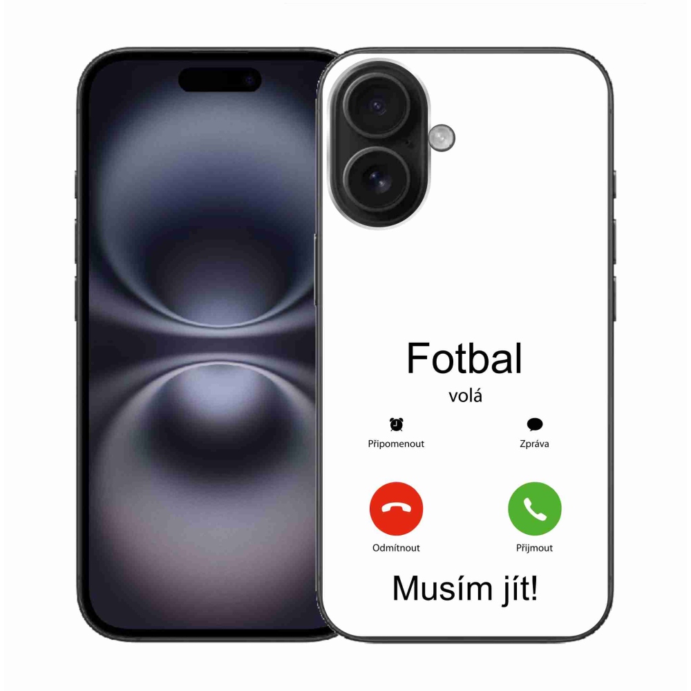 Gél borítás mmCase iPhone 16 készülékhez - futballhívások fehér háttérrel