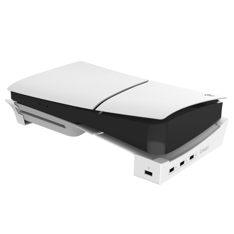 iPega P5S008 Vízszintes állvány USB HUB-bal PS5 Slim fehér színhez