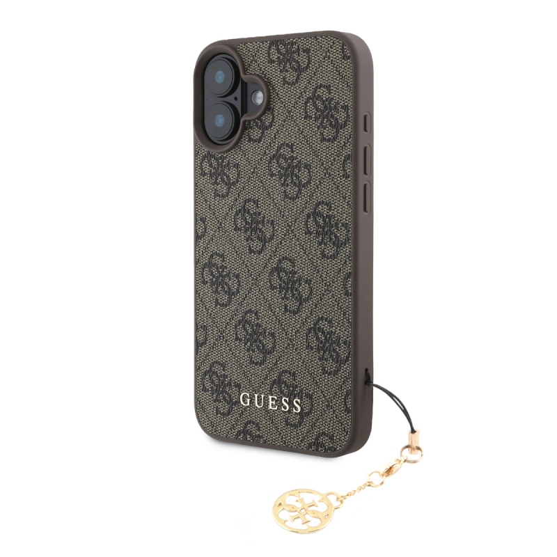 Guess 4G Charm hátlap iPhone 16 Plushoz Tone on Tone Barna