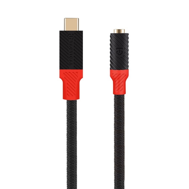 Taktikai Pin4Fun adapter USB-C/Jack 3.5mm 0.1m Fekete/Vörös