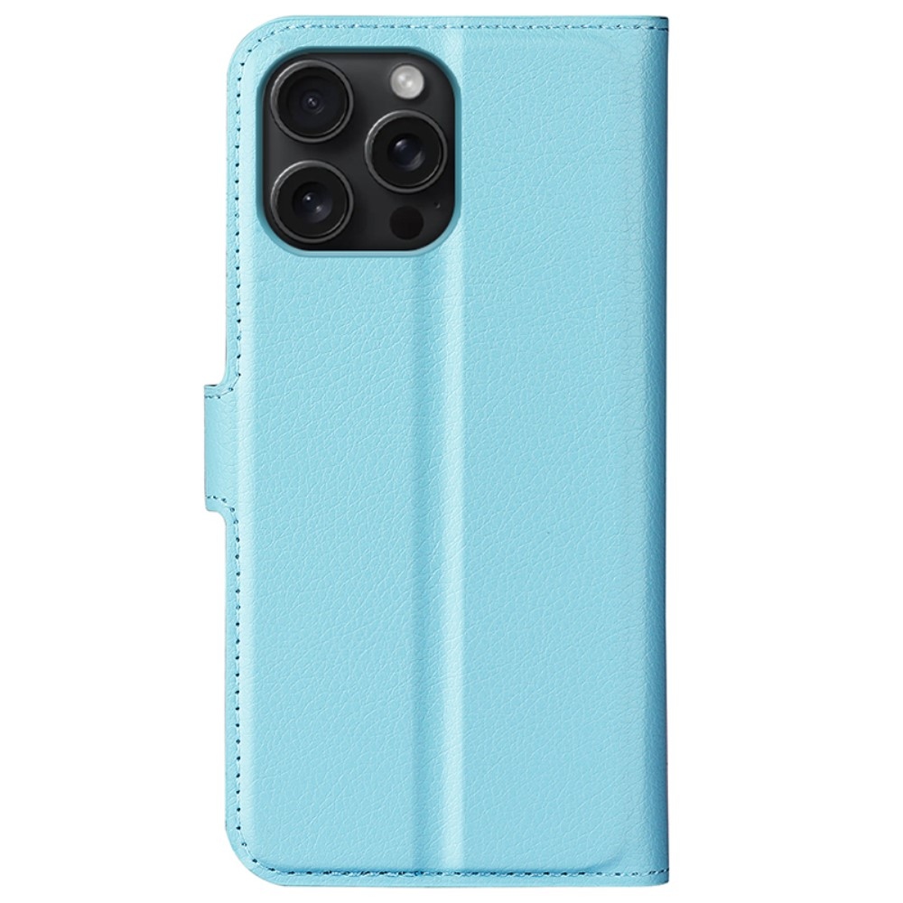 Litchi könyv tok iPhone 16 Pro készülékhez - kék
