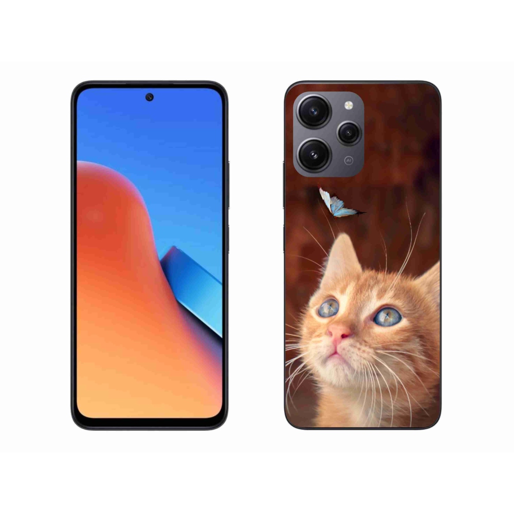 Gél borító mmCase a Xiaomi Redmi 12-hez - pillangó és cica
