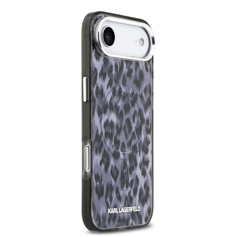 Karl Lagerfeld IML Leopard MagSafe hátlap iPhone-hoz, légszürke