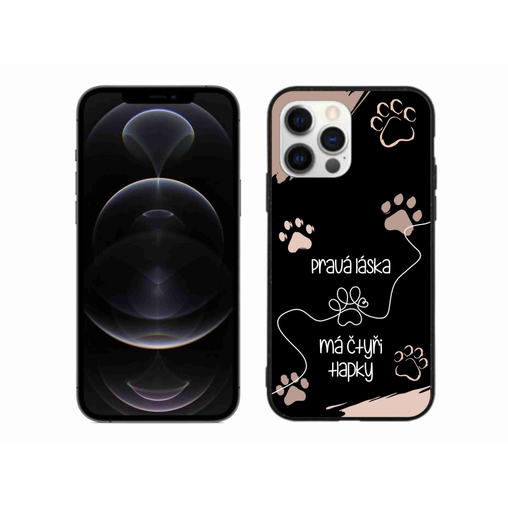 Gél borítás mmCase iPhone 12 Pro Max készülékhez - kutyamotívum 1 fekete háttér