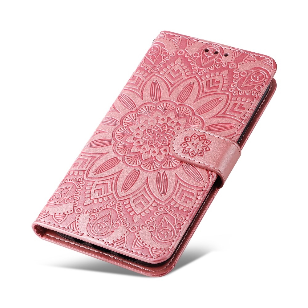 Napraforgó könyvtáska Xiaomi Poco C65/Redmi 13C - rózsaszínű