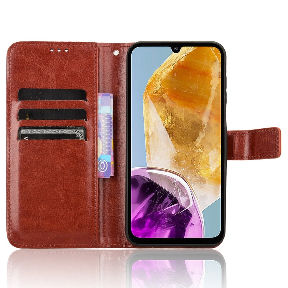 Őrült könyvtáska Samsung Galaxy M15 5G - barna