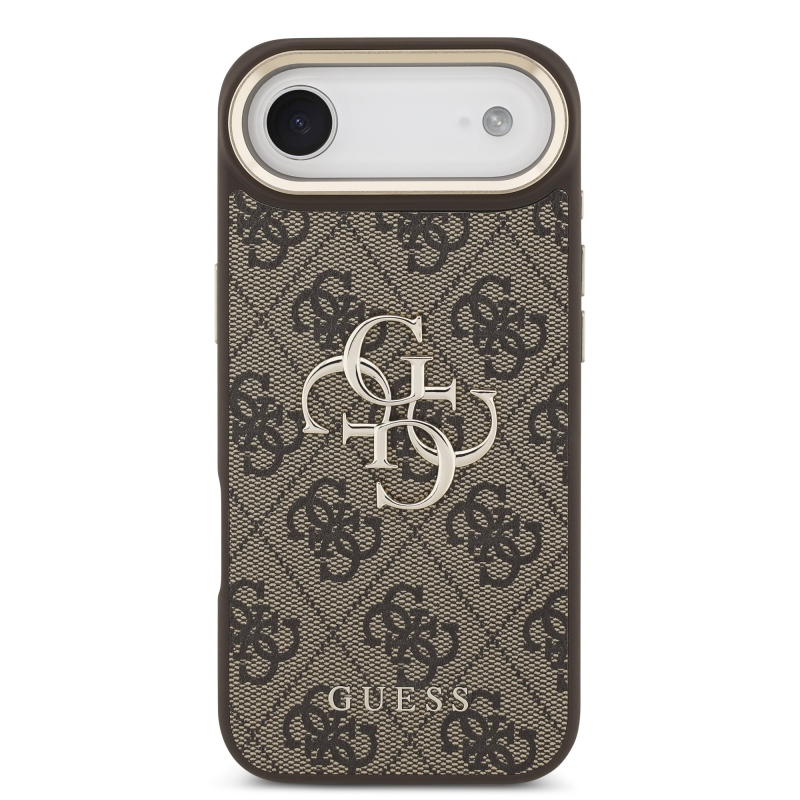 Guess PU bőr 4G fém logó arany keret hátlapi borító iPhone Air barna