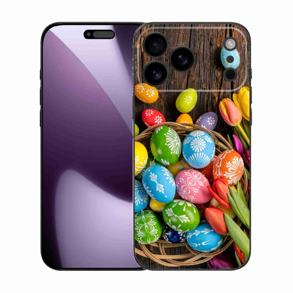 Zselés borítás mmCase iPhone 17 Pro Max készülékhez - Húsvéti tojások