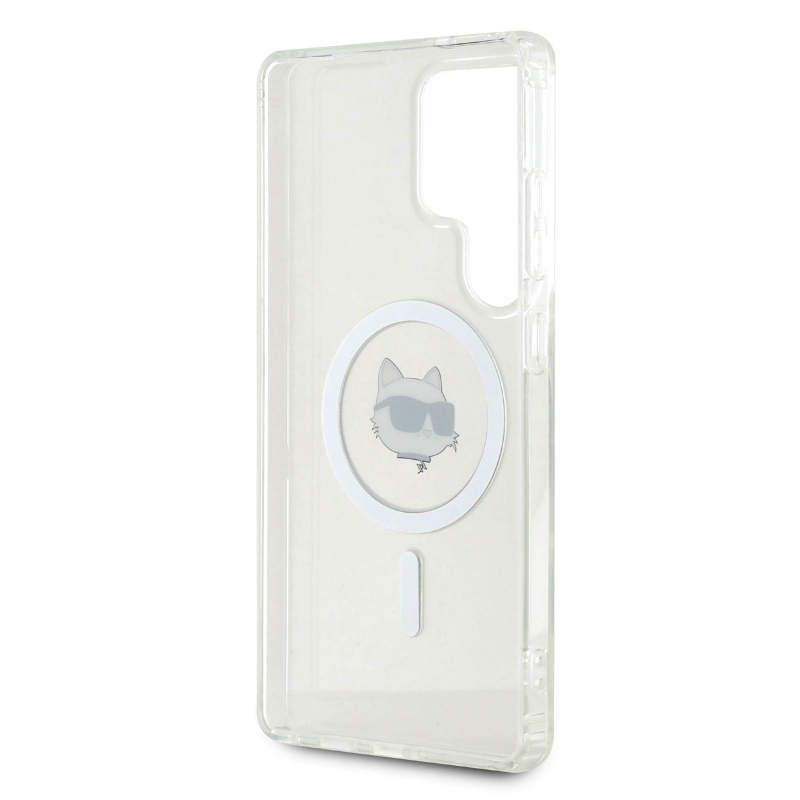 Karl Lagerfeld IML Choupette Head MagSafe hátlap a Samsung Galaxy S25 Ultra átlátszó készülékre