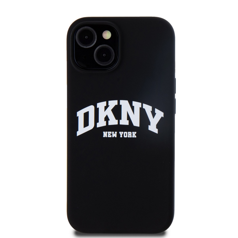 DKNY Liquid Silicone Arch Logo MagSafe hátlapi borító iPhone 13-hoz Fekete