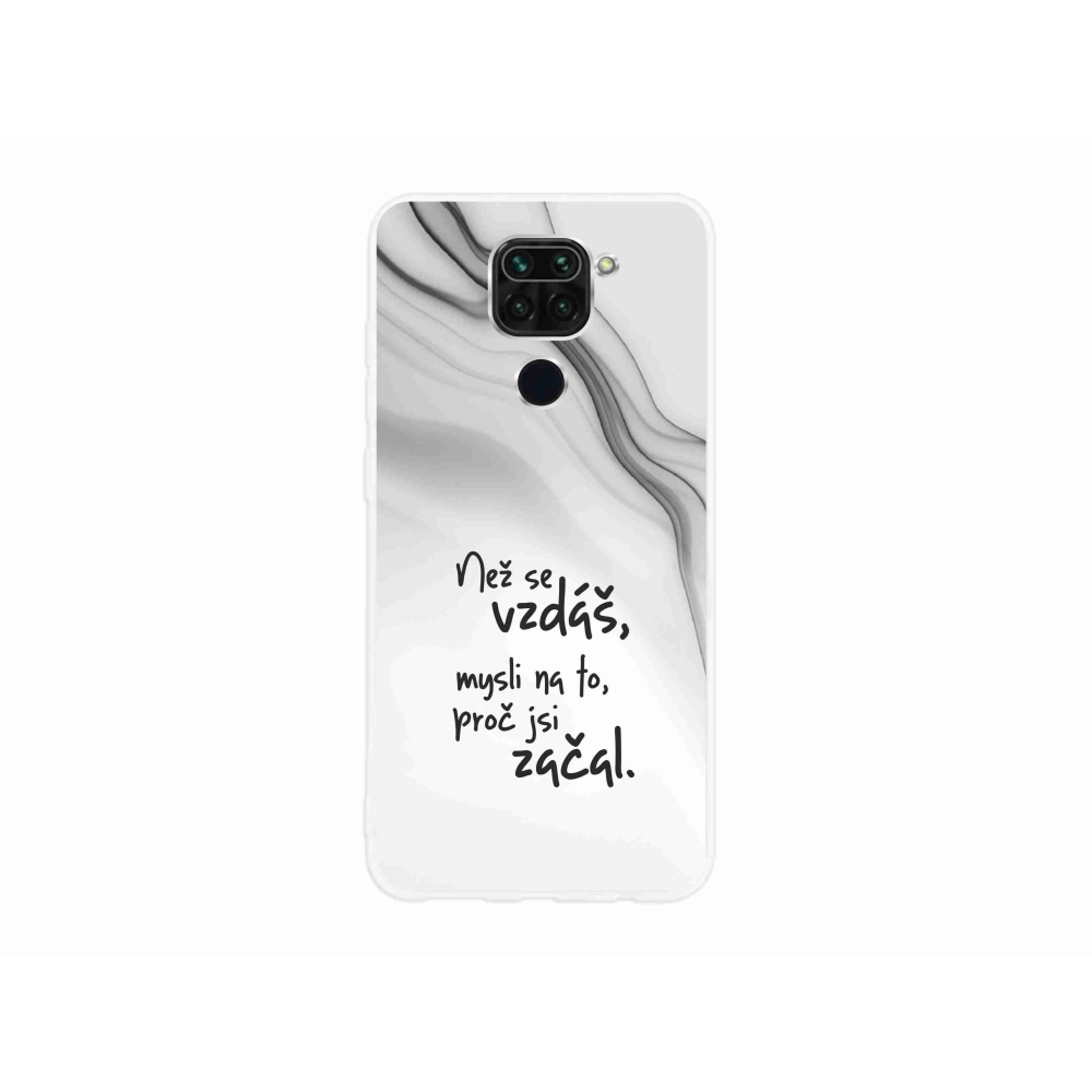 Gél borítás mmCase a Xiaomi Redmi Note 9-hez - idézet 2 fehér háttér