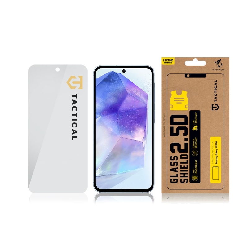 Taktikai üvegpajzs 2.5D üveg Samsung Galaxy A55 5G számára Tiszta