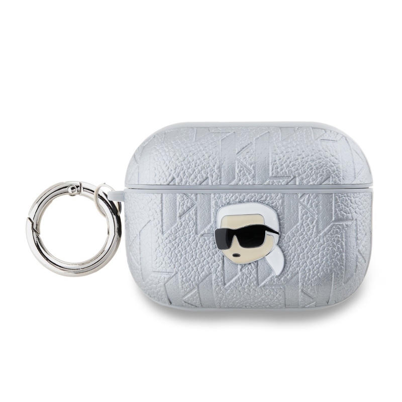 Karl Lagerfeld PU dombornyomott Karl fej tok az AirPods Pro 2 ezüsthöz