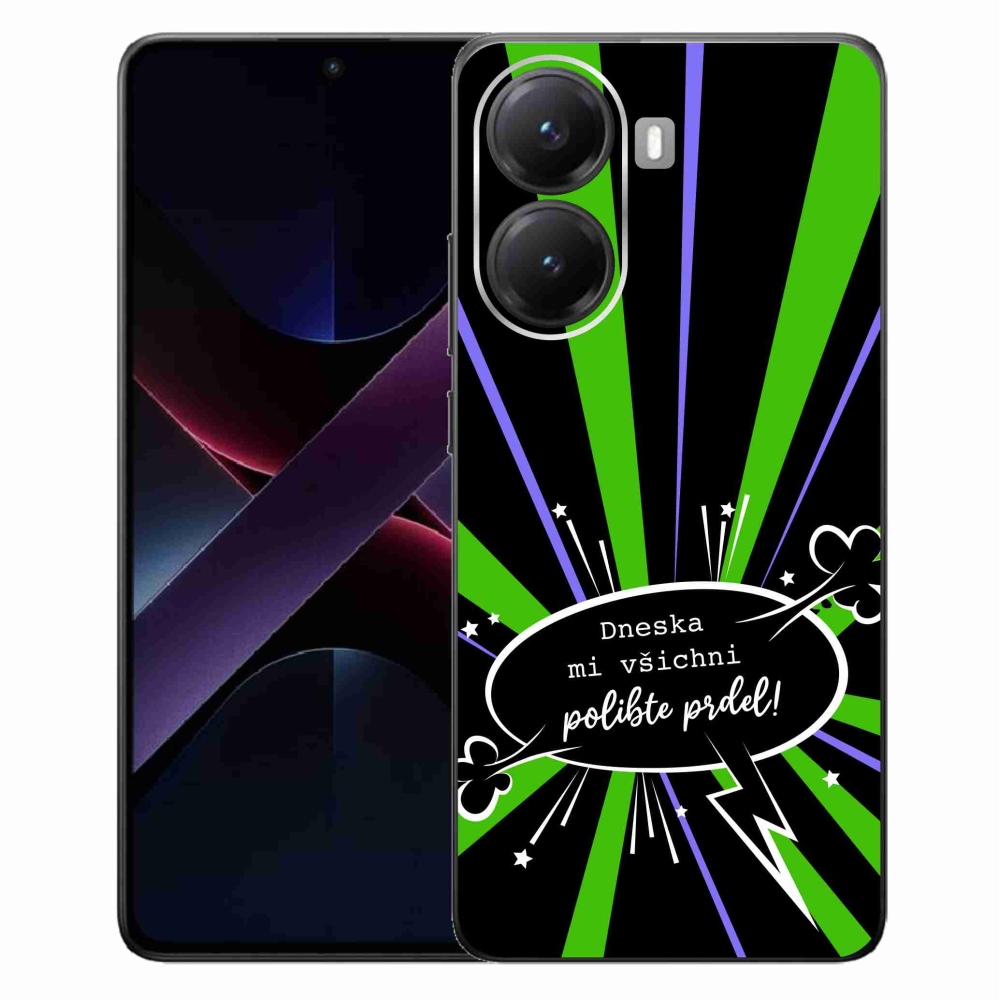 Gél borító mmCase a Xiaomi Poco X7 Pro 5G számára - vicces szöveg 15 fekete háttérrel