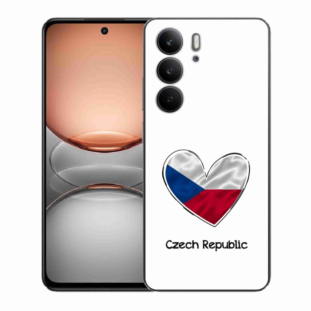 Zselés borító mmCase a Realme C75 készülékhez - zászló szív fehér háttérrel