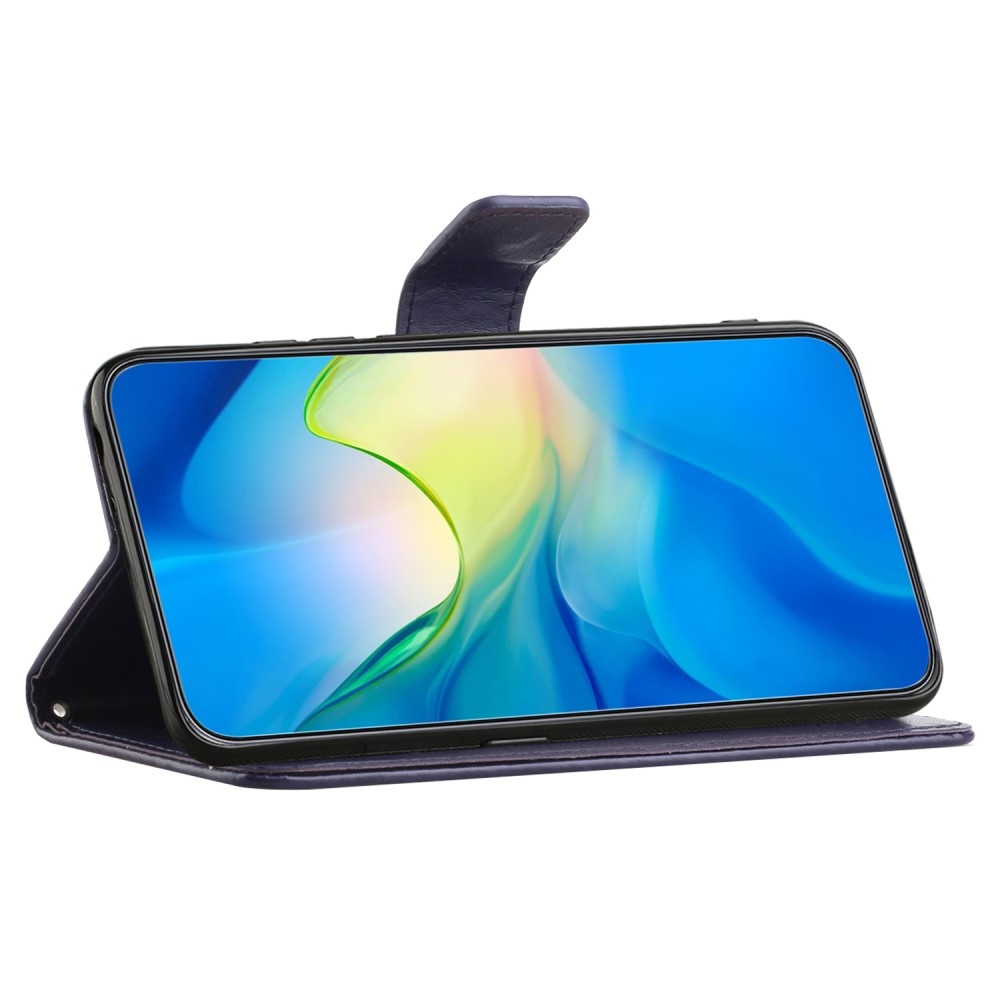 Virágos könyv tok Samsung Galaxy A15 4G/5G készülékhez - sötét lila