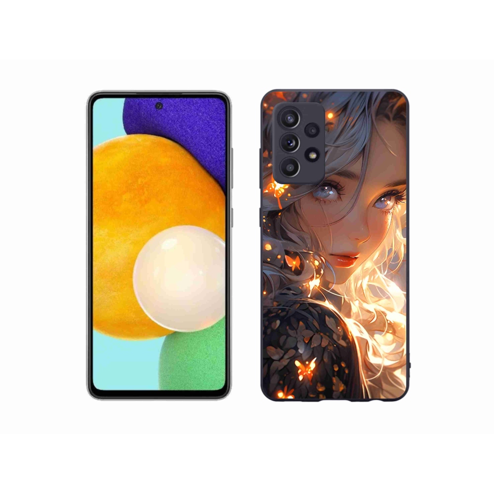 Gél borítás mmCase Samsung Galaxy A52s 5G - lány és pillangók