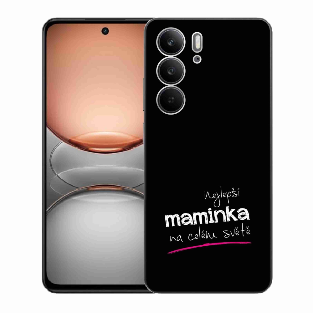 Gél borító mmCase a Realme C75-ön - legjobb anya 4 fekete háttérrel
