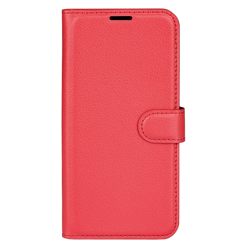 Litchi könyv tok Samsung Galaxy S25+ készülékhez - piros