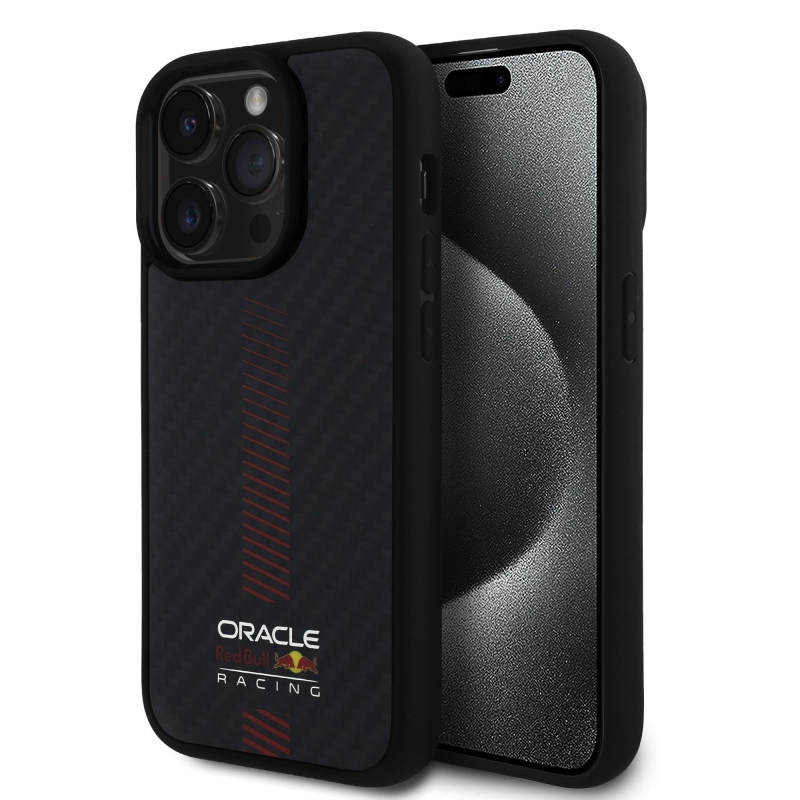 Red Bull Carbon Powerbar MagSafe MagSafe hátlap iPhone 14 Pro-hoz Fekete