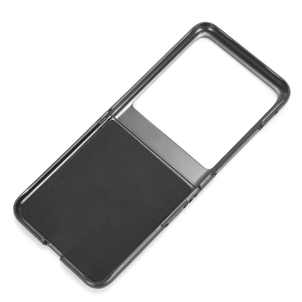 Vintage műanyag borító műbőrrel a Motorola Razr 40 Ultra 5G készülékhez - fekete