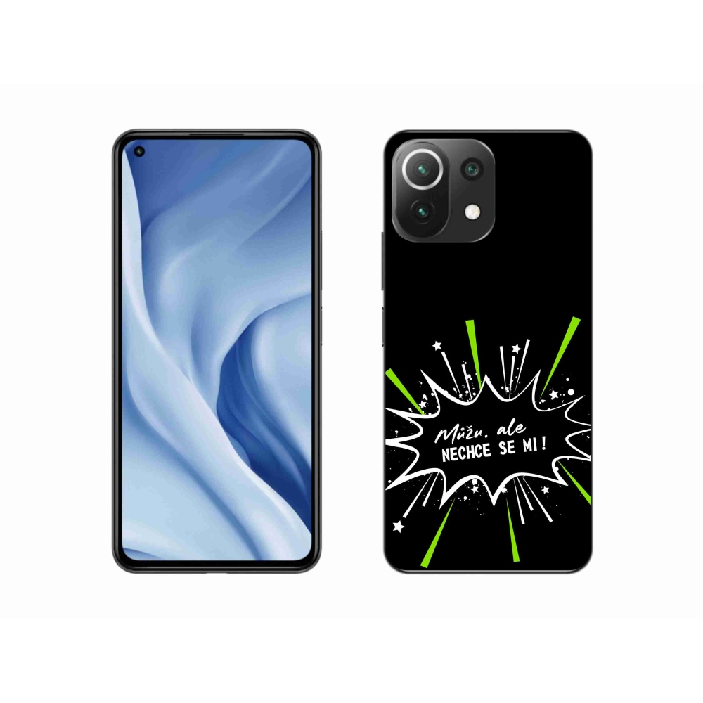 Gél borító mmCase a Xiaomi 11 Lite 5G NE-hez - vicces szöveg 11 fekete háttérrel