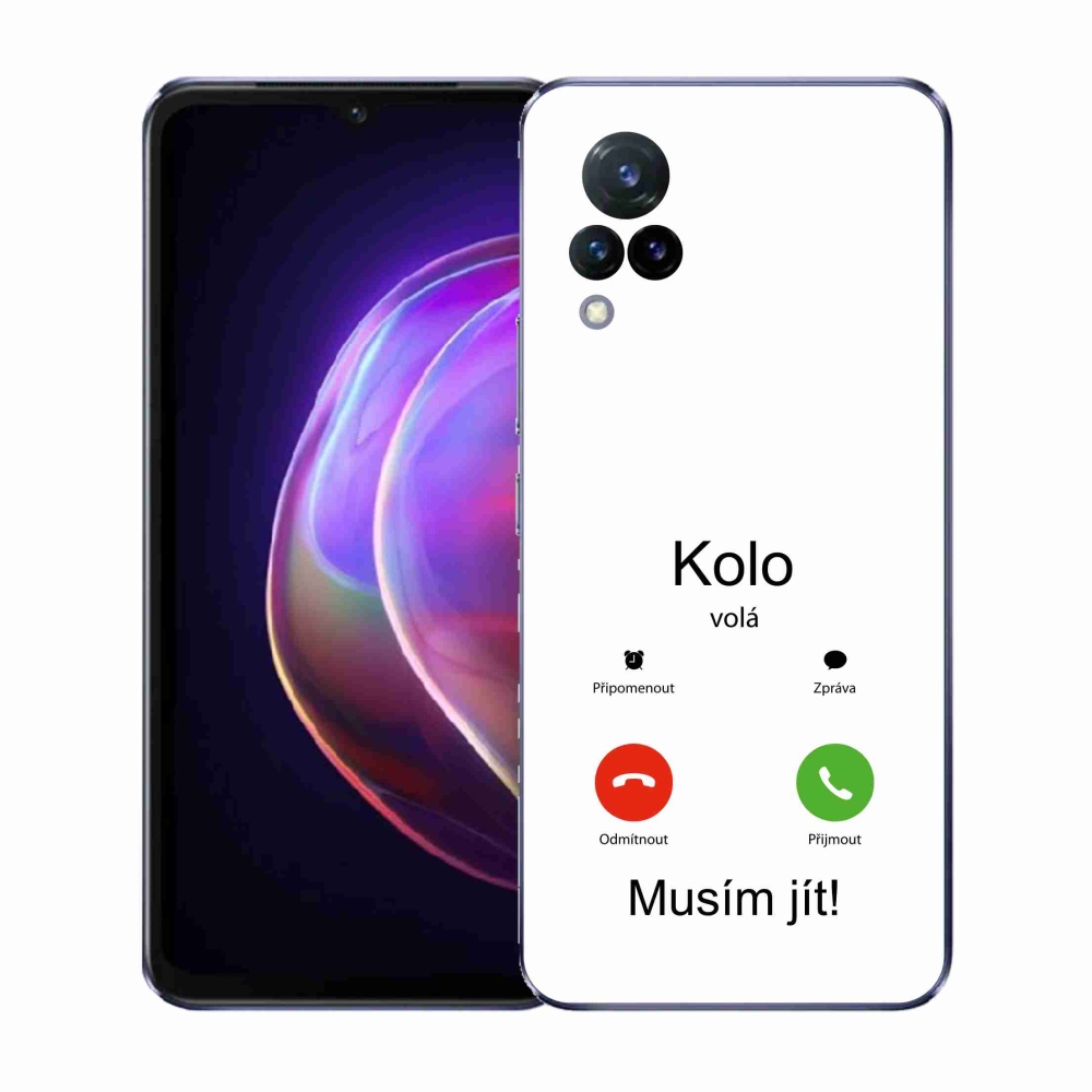 Gél borító mmCase a Vivo V21 4G/5G - kerek hívások fehér háttérrel