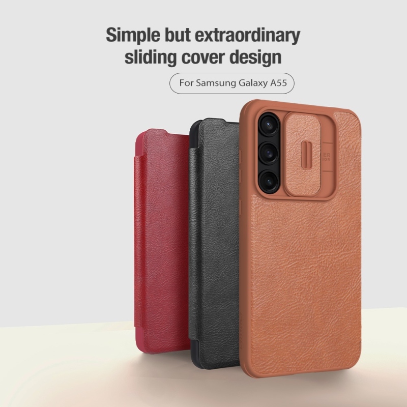 Nillkin Qin Book PRO tok a Samsung Galaxy A55 5G fekete tokhoz