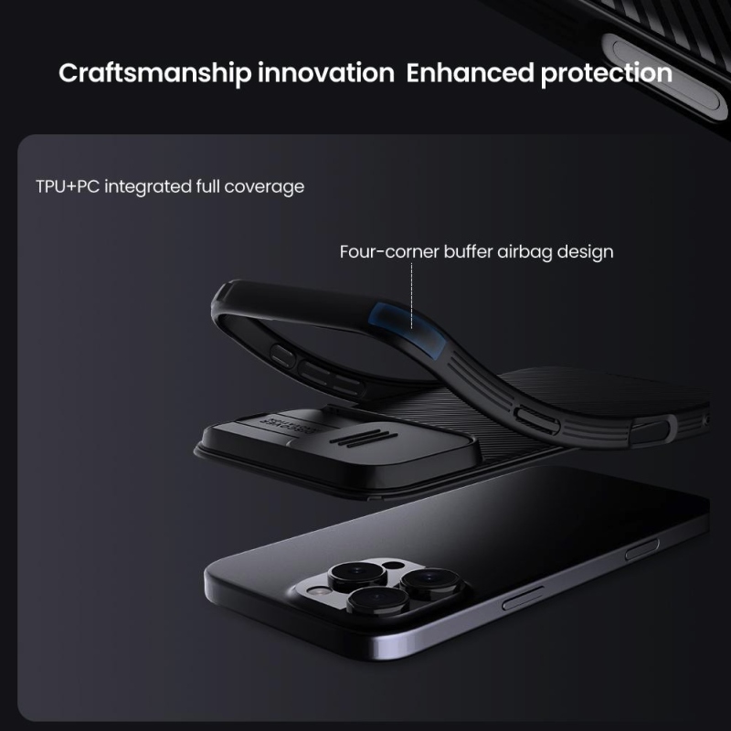 Nillkin CamShield PRO mágneses hátlap Apple iPhone 16 Pro készülékhez Kék