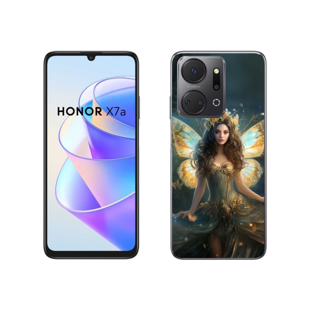 Gél borítás mmCase a Honor X7a számára - pillangó nő