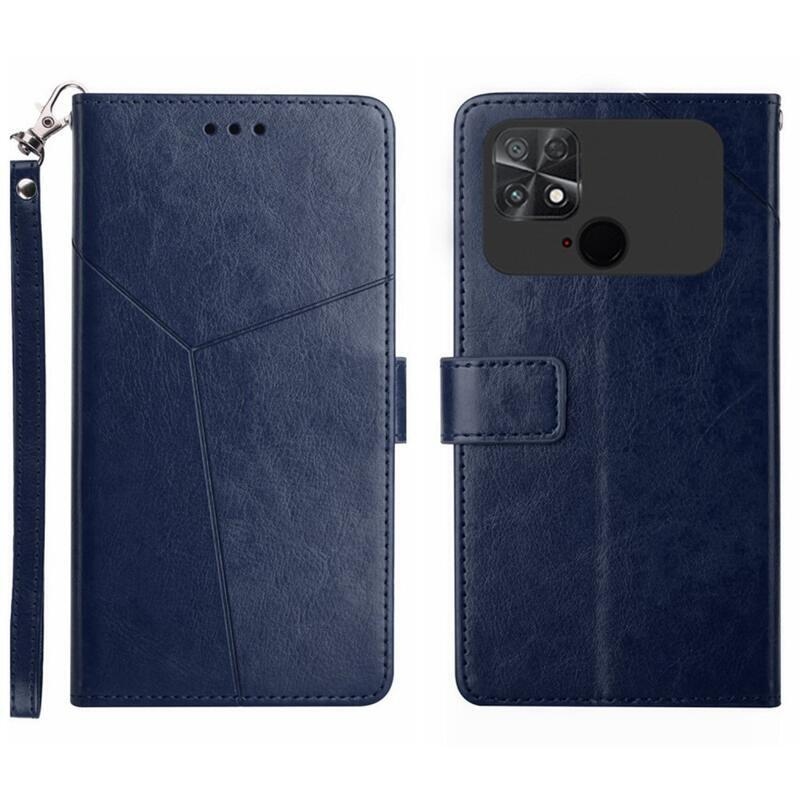 Y-Line PU bőr pénztárca tok a Xiaomi Poco C40 készülékhez - kék