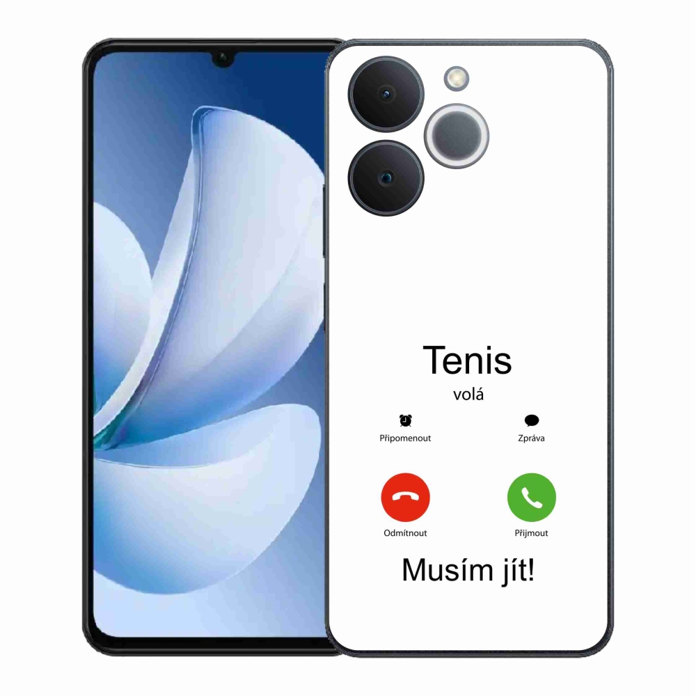 Gél borítás mmCase a Realme Note 70T - tenisz hívások fehér háttérrel