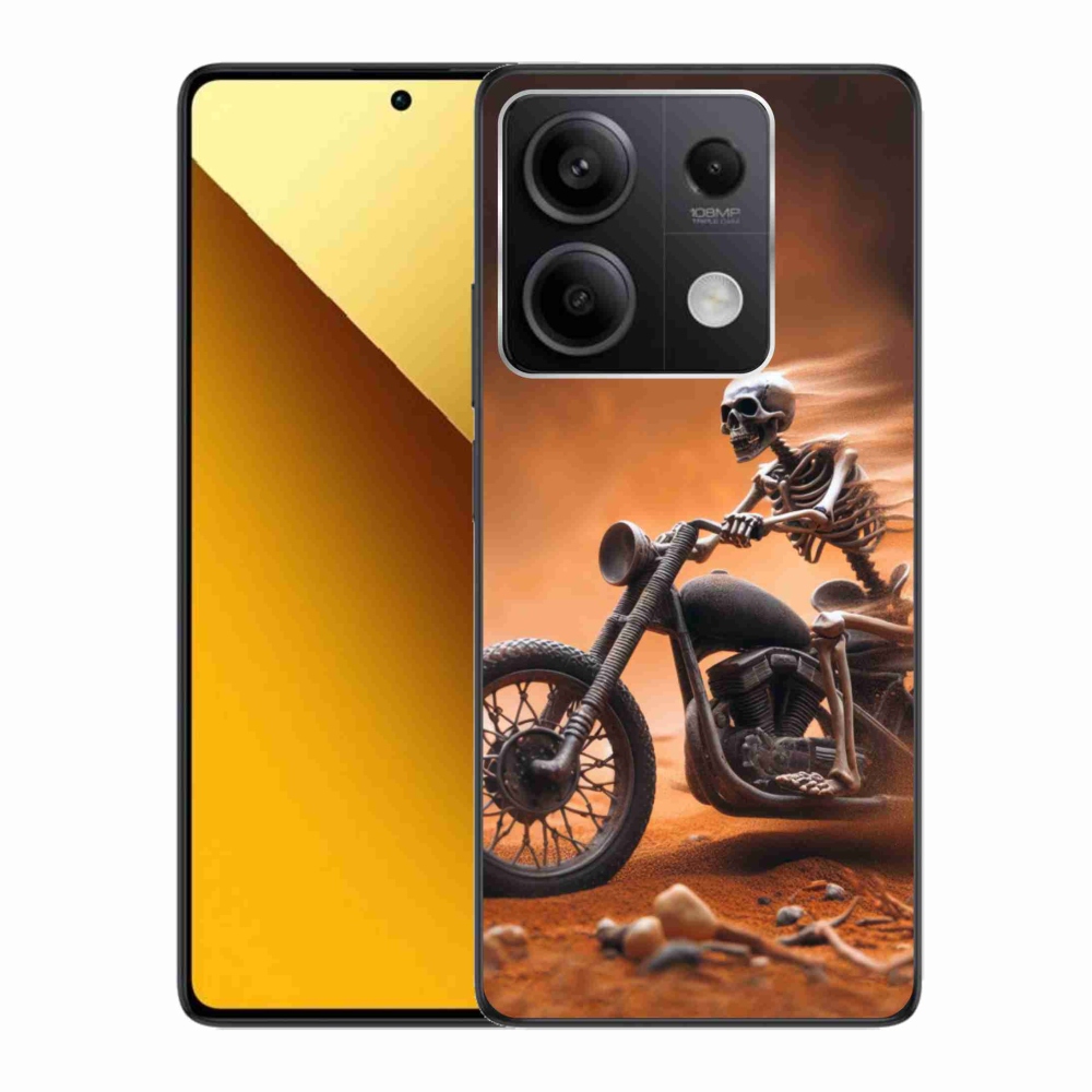 Gél borítás mmCase a Xiaomi Redmi Note 13 5G számára - csontváz egy motorkerékpáron