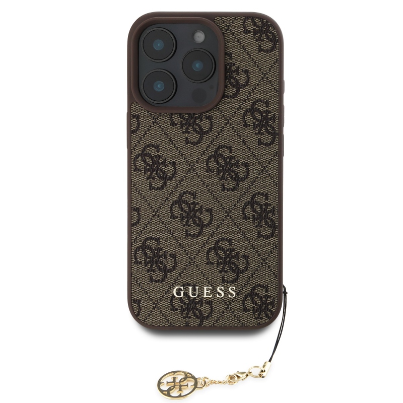 Guess 4G Charm hátlap iPhone 16 Pro iPhone 16 Pro tónusú barna hátlaphoz