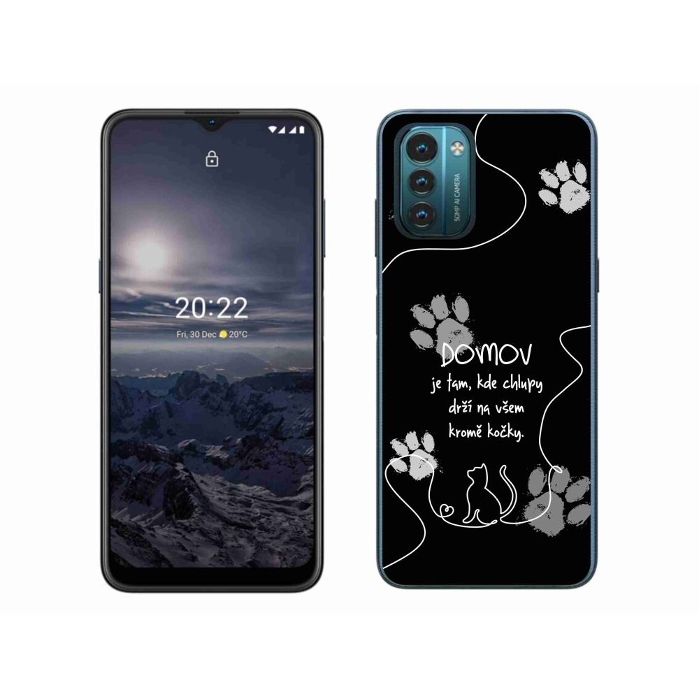 Zselés borítás mmCase a Nokia G11/G21 készülékhez - macska motívum fekete háttérrel