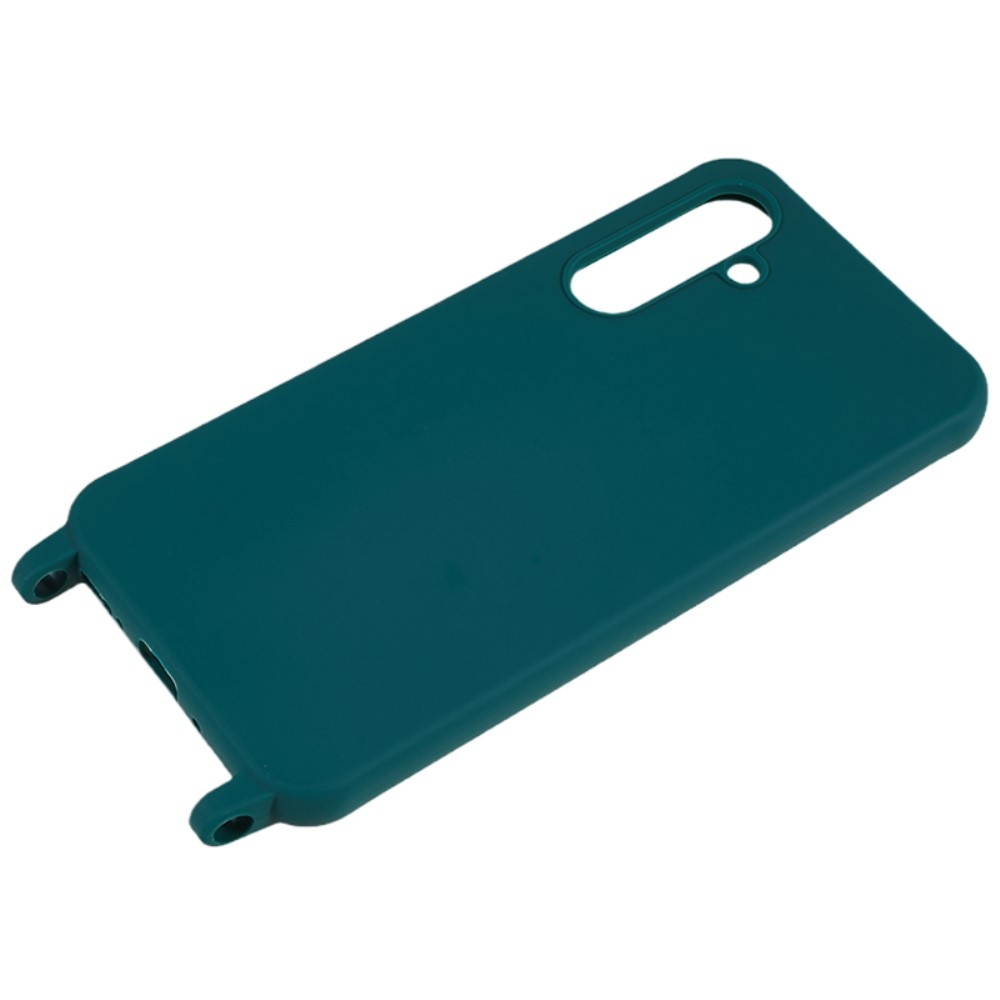 Zsinórral ellátott zselés tok Samsung Galaxy S25+ készülékhez - sötétzöld
