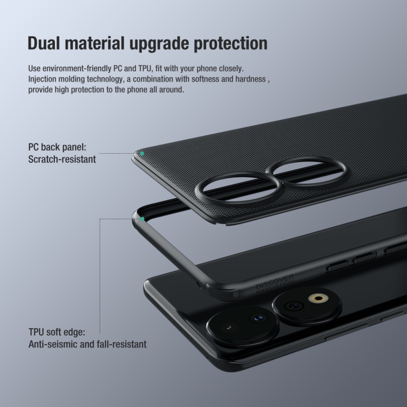Nillkin Super Frosted PRO hátlap a Honor 90-hez Fekete