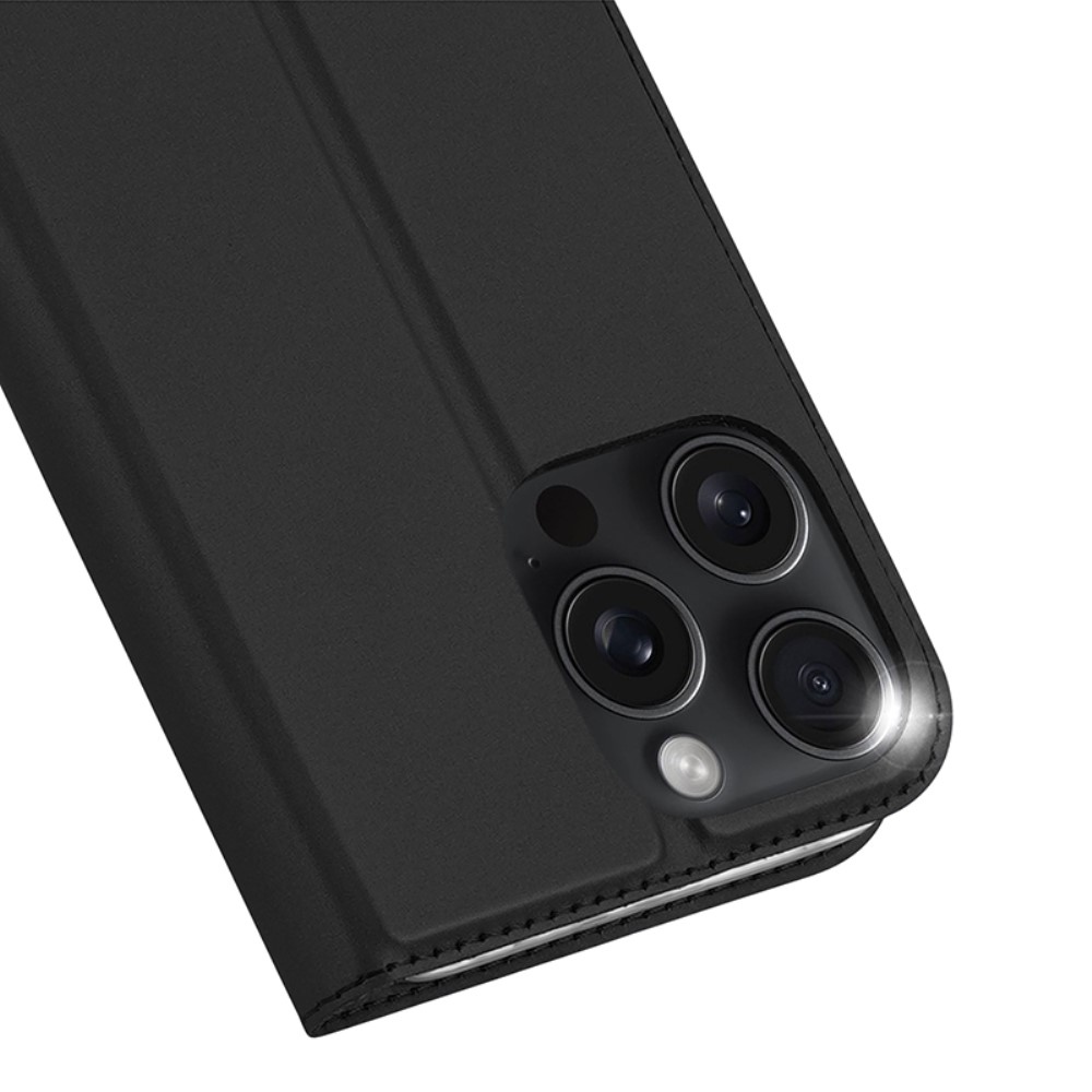 DUX könyvtáska iPhone 16 Pro készülékhez - fekete