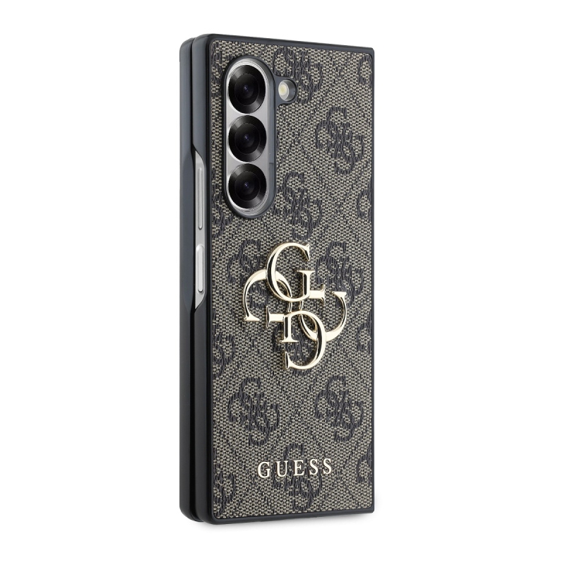 Guess PU 4G fém logós hátlap Samsung Galaxy Z Fold 6 barna barna