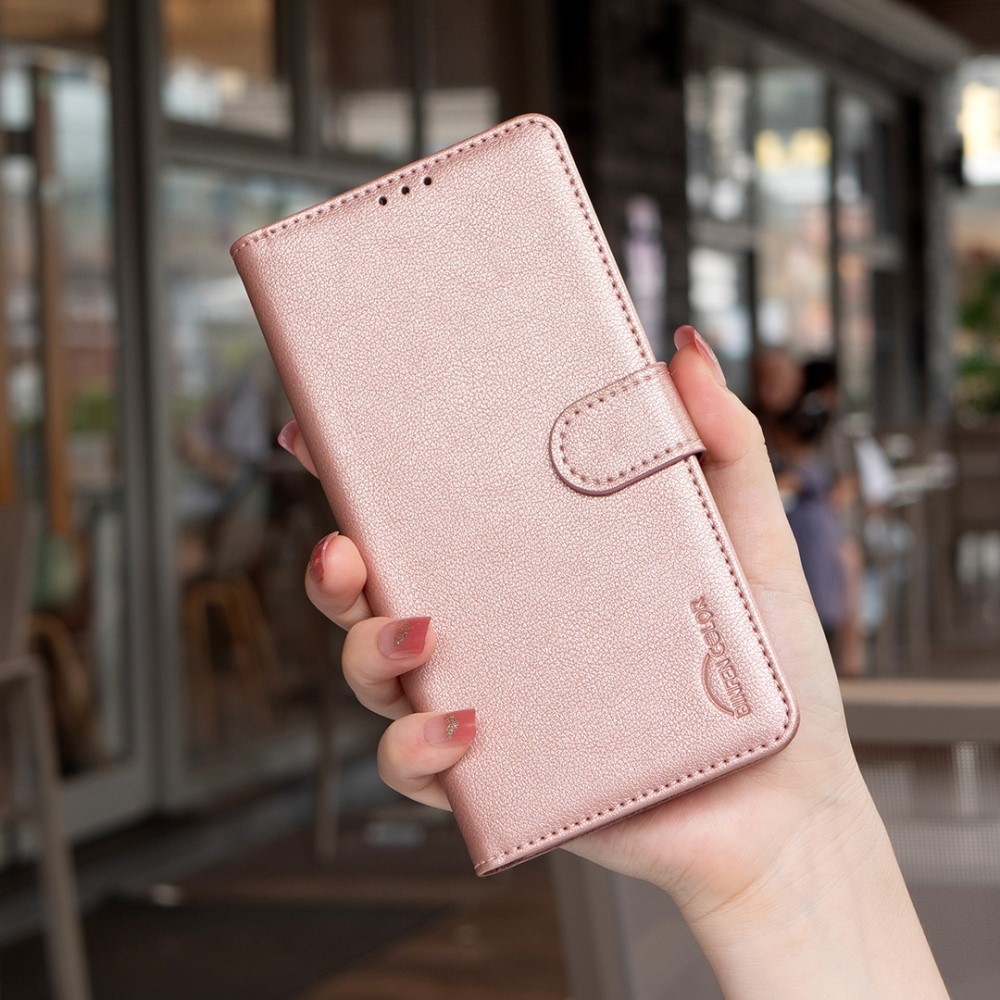 BINFEN könyv tok a Xiaomi 15 Pro-hoz - rózsaarany színben