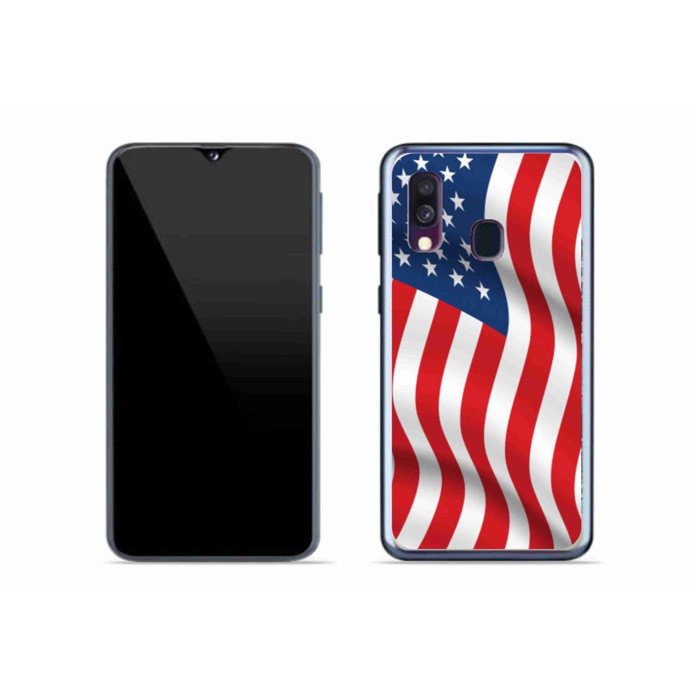 Gél védőhuzat mmCase mobiltelefonhoz Samsung Galaxy A40 - amerikai zászló