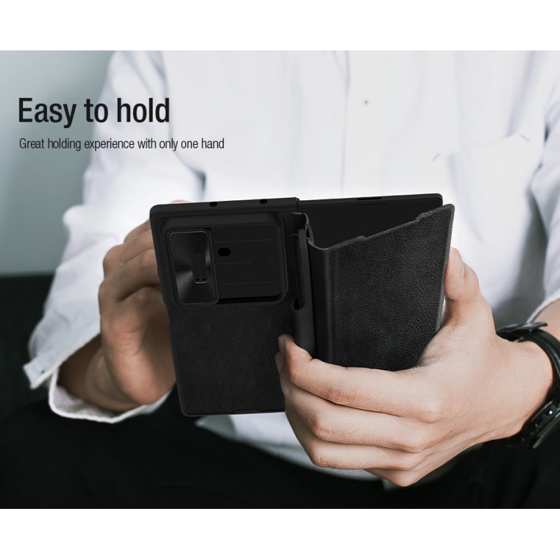 Nillkin Qin Book PRO tolltartó tok Samsung Galaxy Z Fold 7 barna barna